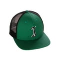thumbnail image 1 of Daxton Classsic Baseball Trucker Hat Old English A to Z Letters Numbers Structured Mid Profile Cap, Kelly Black Hat, Letter J, 1 of 1