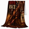 thumbnail image 2 of Born Barrel Race Cowgirl Rodeo Action, Cozy Typography Art Scene, Warm Flannel Blanket for Living Room and Reading Nook, Art Lovers Valentine's Day Gift, Artistic Home Decor, 2 of 9