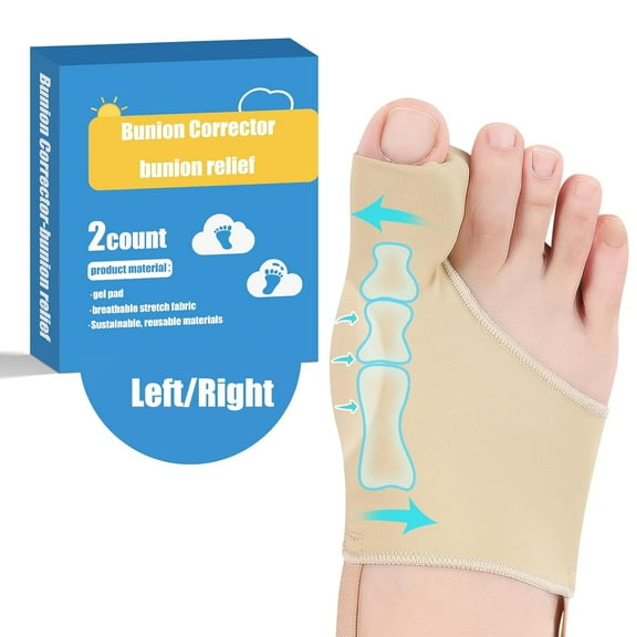 2 pcs Bunion Corrector for Women & Men, Non-Slip Big Toe Straightener, Big Toe Alignment Relief, Bunion pain relief, Comfortable & Breathable Day Night Support