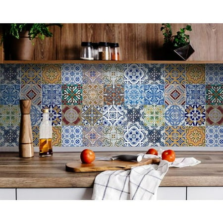 6" X 6" Kyla Mutli Mosaic Peel and Stick Tiles