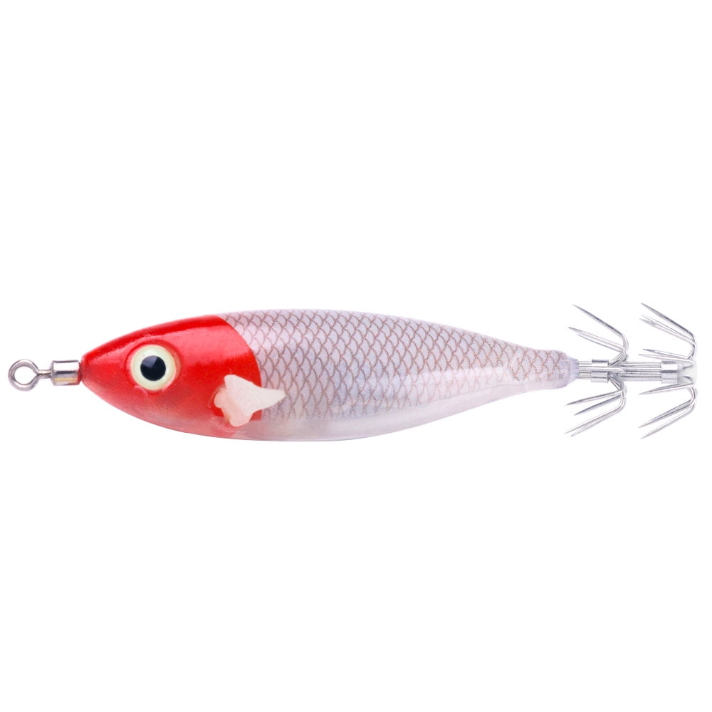 HENGJIA Squid Jig Shrimp Prawn Lures Luminous for Cuttlefish Octopus Fishing Lures 8PCS
