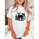 thumbnail image 1 of Women's Casual Forest Moose Graphic Print T-Shirt - Polyester Spandex Blend, Crew Neck, Short Sleeve, Medium Stretch, Geometric Pattern, All-Season Comfort Tee, 1 of 6