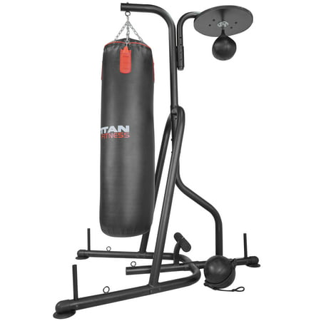 Titan Fitness Boxing stand, Floor-to-ceiling bag, Speed bag, 88lb Punching bag - www.neverfullmm.com