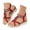 Red, variant on Women Boho Elastic Slingback Wedge Sandals Beach Summer Flip Flops