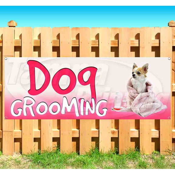 Dog Grooming 13 oz Vinyl Banner With Metal Grommets