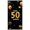 1A, variant on Black Background Happy 50th Birthday Banner with Golden Balloons Crowns Stars and Cakes Party Decoration Backdrop for Birthday Parties Photography Props Celebrations