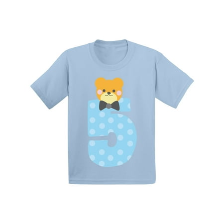 

Awkward Styles Fifth Birthday Boy T-Shirt Funny Bear Toddler Shirt