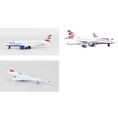 British Airways 3-pack Diecast Airplane Package - Three 5.5" Diecast Model Planes