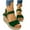 Green, variant on UTTOASFAY Women Open Toe Solid Slope Heel High Heels Buckle Shoes Sandals Green 4(35)