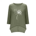 thumbnail image 6 of Linen Tops for Women Retro Embroidered Summer Boho Peasant Blouses 3/4 Sleeve Round Neck Casual Loose Fit Clothes Cute Tops For Women, 6 of 6