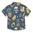 thumbnail image 2 of Dailycode Small Short Sleeve Button Down Shirts Skull Pineapple Avocado Casual Shirt 3-10 Years, 2 of 9