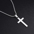 thumbnail image 3 of Collar con cruz para hombre yuxing de acero inoxidable 24 pulgadas, 3 of 4