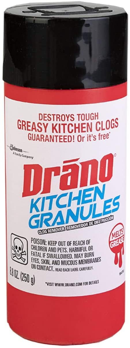 Drano 00125 Kitchen Clog Remover, 17.6 oz, Granules, Whit