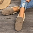 thumbnail image 4 of Women’s Fleece Lined Moccasin Loafers, Faux Suede Adjustable Buckle Slip On Flats, Warm Winter Casual Walking Shoes, 4 of 9