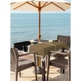 thumbnail image 2 of Outdoor Tablecloth with Umbrella Hole and Zipper, Brown Black Square Table Cloth 54x54 Inch Waterproof Tablecloth, Farmhouse Striped Modern Abstract Art Picnic Table Cover for Patio Camping, 2 of 7