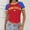 Red, variant on Women's 2026 Soccer Tour Cheer Crewneck Tee - Retro Block Lettering Short Sleeve Graphic Top, Summer Casual Athletic Loungewear Football Supporter Jersey Shirt