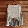 thumbnail image 2 of WTOBBY Women's Lightweight Knit Pullover Sweater with Round Neck, Long Sleeve Casual Design for Comfort, Soft and Breathable, Perfect for Layering and Relaxed Wear,Beige L, 2 of 3