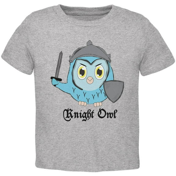 Knight Owl Night Funny Pun Toddler T Shirt Heather 4T