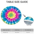 thumbnail image 6 of Colorful Rainbow Tie Dye Spiral Pattern Round Fitted Tablecloth with Elastic Edge,Dining Table Cover Waterproof,Outdoor Round Tablecloth for Camping,Dining,Indoor and Outdoor, 6 of 7