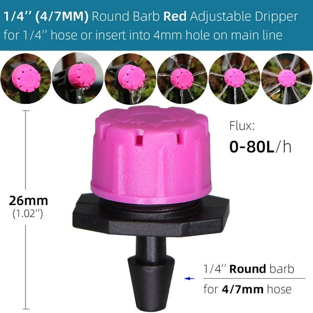 RBCFHI 12 Types of Adjustable 8-Holes Drippers Garden Irrigation Spinkler Nozzle Balcony Greenhouse Watering Emitters Automatic200 PCS He Qiyong unisex