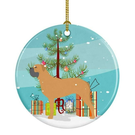 Bullmastiff Merry Christmas Tree Ceramic Ornament