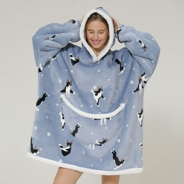 Wearable Blanket Hoodie, Flannel Keep Warm Loose Blanket Hoodie Large Pockets Soft For Daily For Men ANGGREK Otros