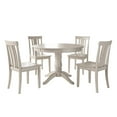 Lexington 5Piece Wood Dining Set, Round Table and 4 Slat Back Chairs