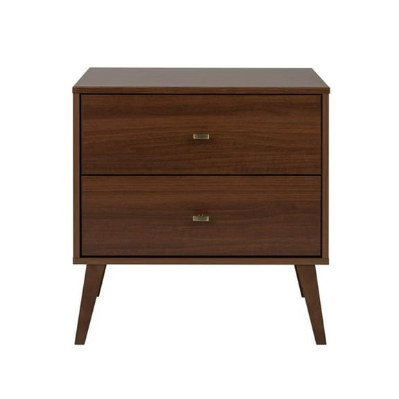 Pemberly Row Mid-Century Wood 2 Drawer Nightstand in Cherry