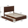 thumbnail image 4 of Clayton Full Wood Platform Bed with Panel Footboard and Twin Trundle in Walnut, 4 of 5