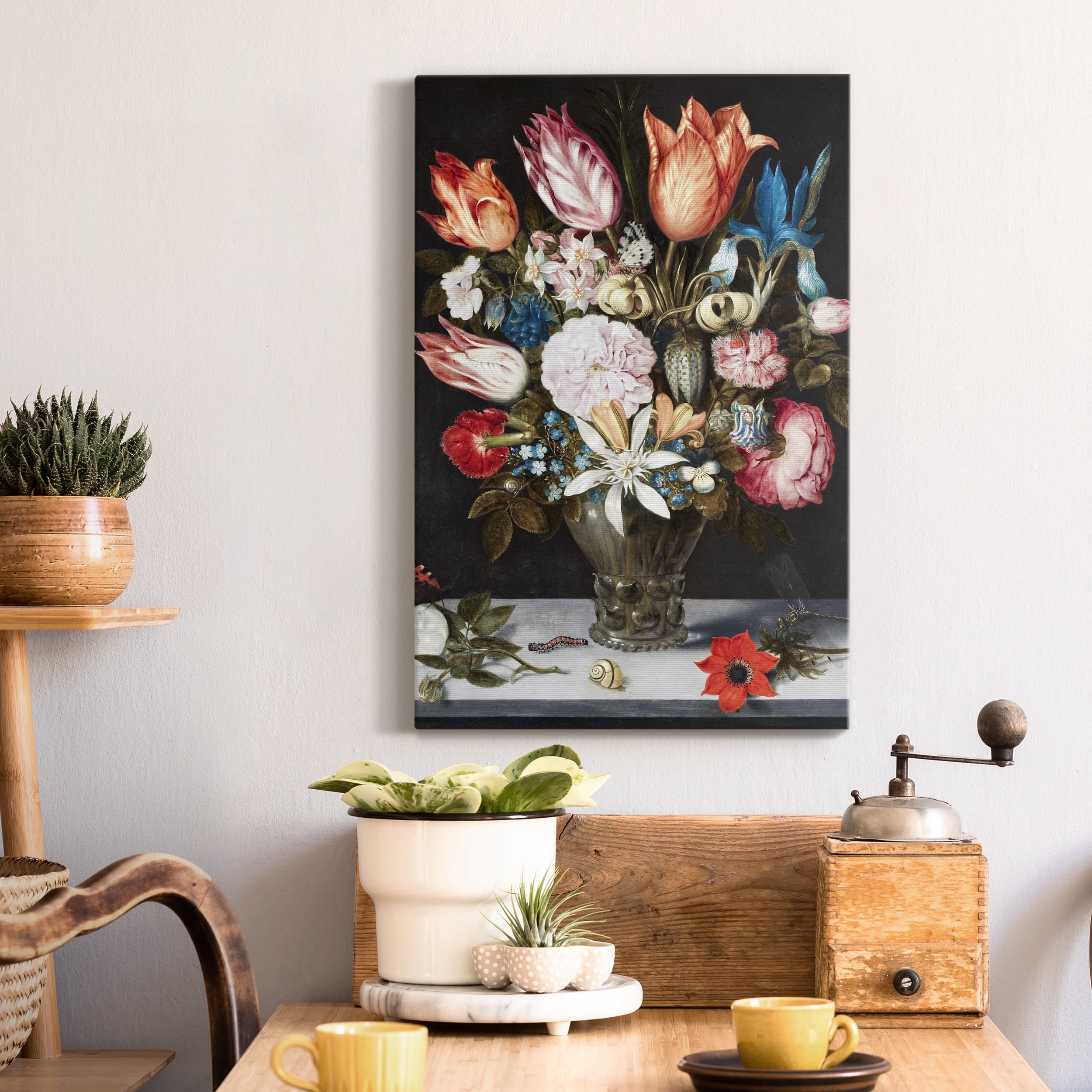Flowers in a Glass Premium Gallery Wrapped Canvas - Ready to Hang - 8 x 12