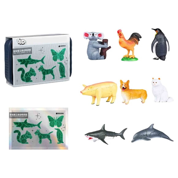 Huanglei And Animal Slot Machine Assembly Realistic DIY 3D Educational Animal Puzzle Sensory Children's Three Difficulty