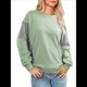 thumbnail image 1 of Sudadera Informal de Gran Tamaño para Mujer, Cuello Redondo, Bloques de Color, Holgada, Tipo Jersey. Verde M, 1 of 8
