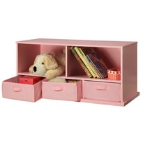 Badger Basket Kid's Storage Shelf Cubby with Three Baskets  5.8 Cu ft. - Pink