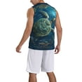 thumbnail image 2 of Pofeuu Artistic Turtle Earth Print Basketball Jersey, Shirts for Men Youth Basketball Jersey Crew Neck-4X-Large, 2 of 6