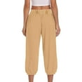 thumbnail image 5 of Women Trendy Summer Capri Pants Loose Baggy Cinch Bottom Tapered Pants with Pockets Drop Crotch Comfy Ankle Trousers, 5 of 9