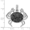 thumbnail image 2 of Sterling Silver Black and White Cubic Zirconia Crab Pendant - Measures 30x30mm Wide, 2 of 2