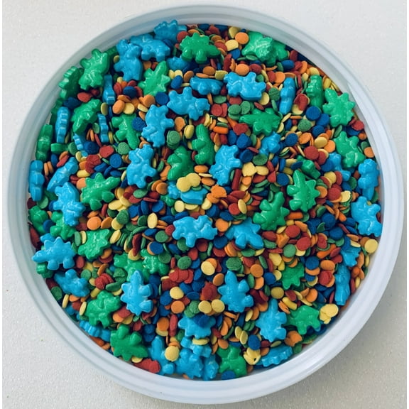 Dinosaur Pals Mix Confetti Sprinkles, Cake, Cookie, Donut, Cakepop Toppings, 6 oz.