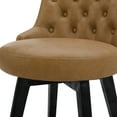 thumbnail image 6 of CHITA 26 inch Swivel Upholstered Counter Height Bar Stools with Tufted Back Set of 2, Faux Leather in Cognac Brown, 6 of 8