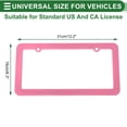 thumbnail image 4 of Unique Bargains License Plate Frame Stainless Steel Car License Plate Frame Bracket with Screws Caps 2 Hole Round Hole Wide Frame Pink, 4 of 7