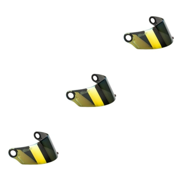 Youkk Haute Performance pour Objectif de Visière pour FF358 396 Plein Visage Résistant aux Rayures Doré 255mm 3ensemble