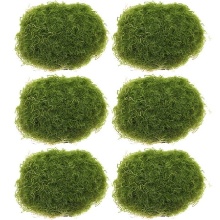 SWETRACE 6Pcs Mossy Stone Decorations Realistic Terrarium Moss for DIY Projects and Bonsai Embellishment 17x3.5in