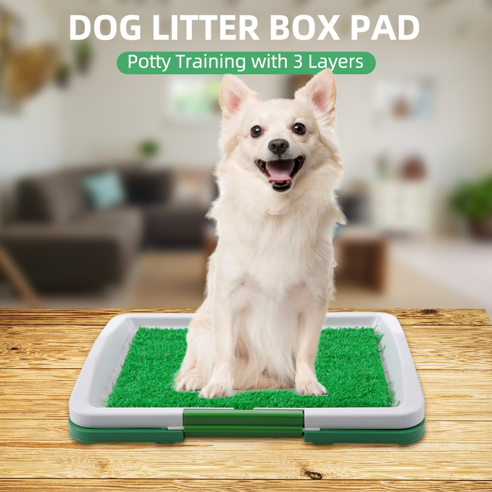black ViaGasaFamido Dog Litter Box 3 Colors Portable Dog Toilet Indoor Puppy Training Toilet Cat Waterproof Potty Fence Dog Scheduled Urination Potty Tray