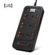 thumbnail image 5 of Sidaley Tira de tomacorrientes universal de 6 vías con puertos USB, enchufes eléctricos multifuncionales ignífugos, oficina, escuela, apartamento Electrónica  enchufe de EE. UU. negro, 5 of 6