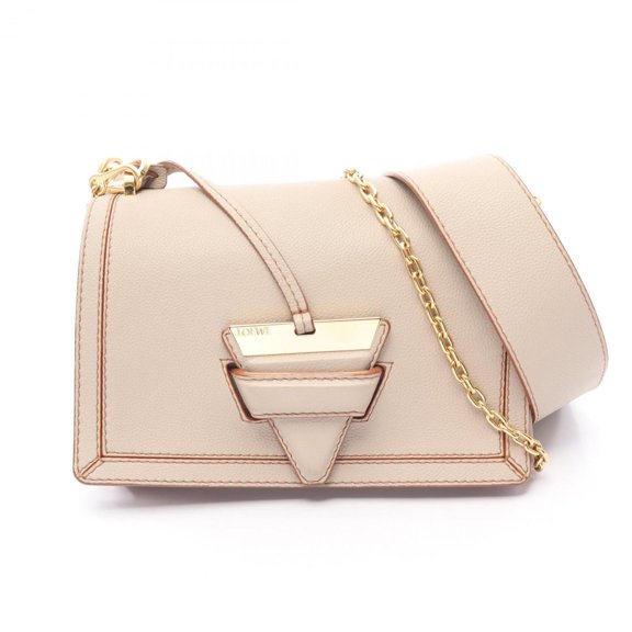 Pre-Owned Loewe Barcelona Soft 2-Way Shoulder Bag/Handbag, Leather, Women's, Beige