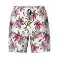 thumbnail image 4 of Lsque Mens Swim Trunks Lilies Flowers Pattern - Bathing Suit Compression Liner - Beach Swim Shorts Swimwear - (S-3XL) - Stretch Quick Dry -XX-Large, 4 of 9