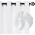thumbnail image 2 of ZMLEVE Linen Textured Light Filtering Curtains Bedroom Living Room Thermal Insulated Window Treatment Set (Single Panel, 63 Inch, White), 2 of 7