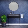 thumbnail image 5 of Carre 36 Ceramic Console Sink Matte Black Basin Chrome Legs, 5 of 10
