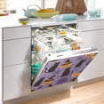 thumbnail image 2 of Yayeee Magnetic Dishwasher Cover for The Front Decoration Home Kitchen Machine Sticker Protector, Purple Halloween Black Cat, 2 of 6