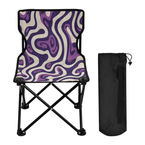 Folding Chair Camping Chair For Camping Picnicking Outdoor Beach and Travel Purple Abstract Artwork Pattern
