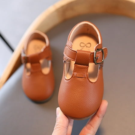 

Shoes Leather T Non-slip Flats Children Baby Strap Boys Girls Shoes Buckle Baby Shoes